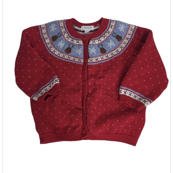 Angel Dear Fair Isle Holiday Cardigan Sweater Size 12-18 Months - Picture 1 of 4